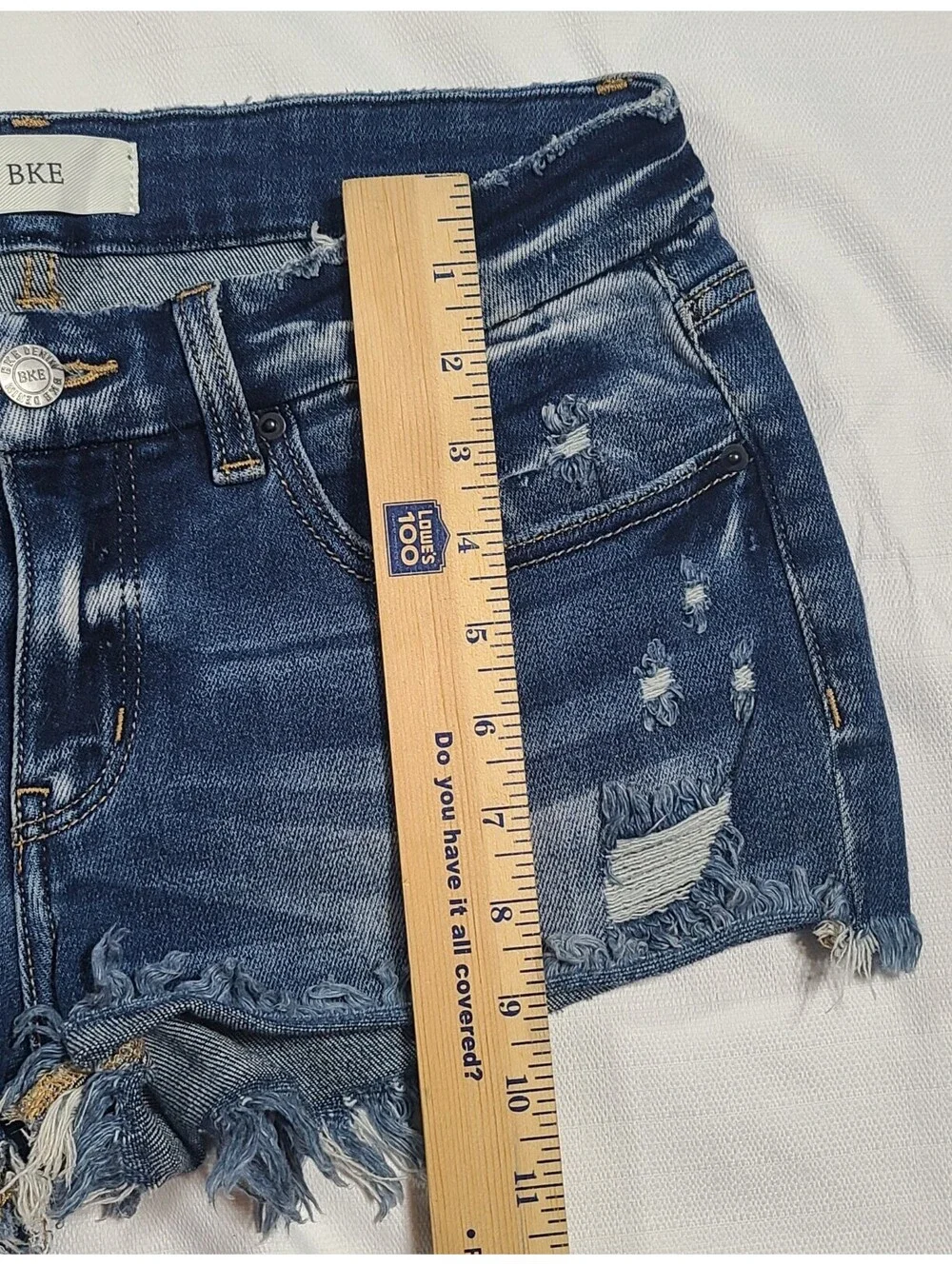 BKE Stella Distressed Denim Shorts Size 28